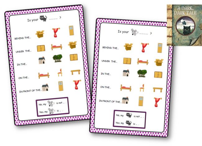 A-dark-dark-tale-preposition-game A Dark Dark Tale activities