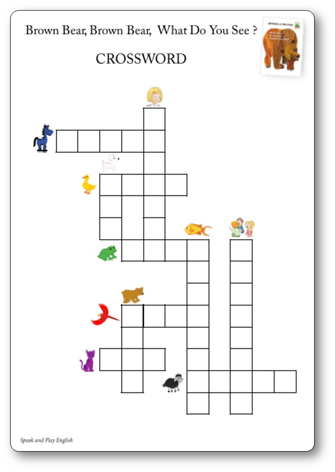 Crosswords Brown Bear What Do You See ?, Brown Bear What do you see printables