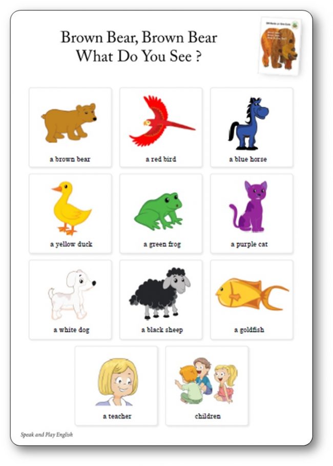 Brown-bear-what-do-you-see-playing-cards-preschool Brown Bear What do you see activities