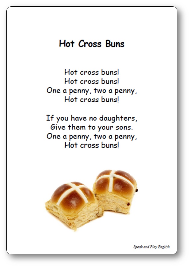 hot cross buns nursery rhyme lyrics