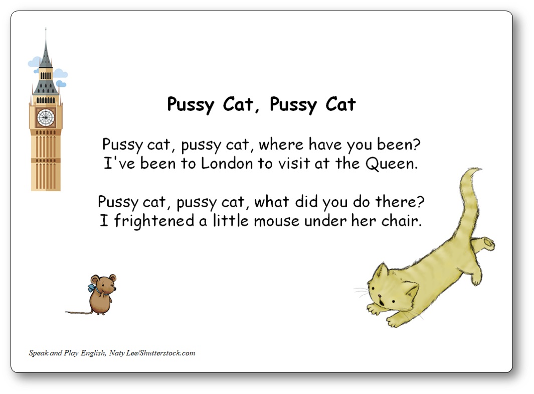 Pussy Cat Pussy Cat Where Have You Been Rhyme With Lyrics In French