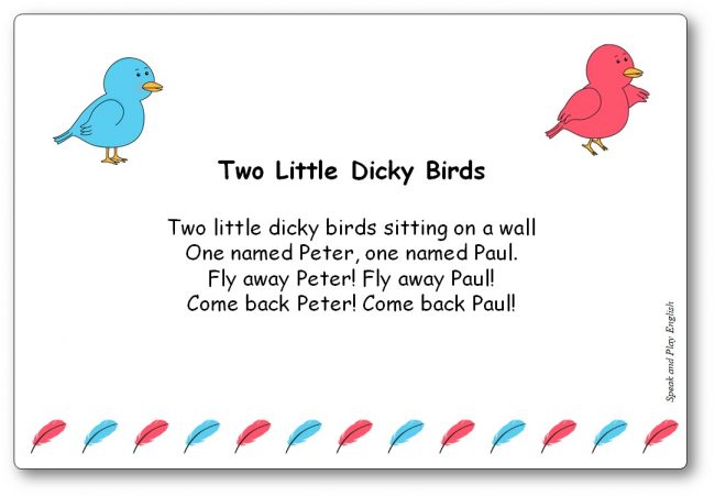 Two-Little-Dicky-Birds-Sitting-on-a-Wall-Lyrics Two Little Dicky Birds Sitting on a Wall Lyrics