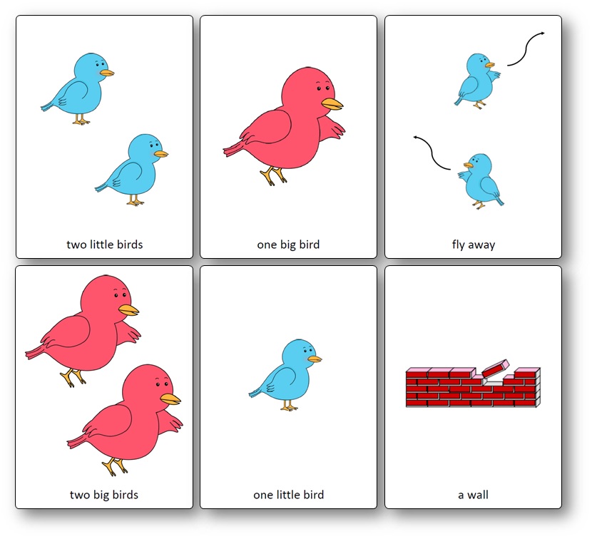 Two little words. Two little Dickie Birds. 2 Little Dicky Birds. Bird Flashcards. Applications for children Birds шаблон.