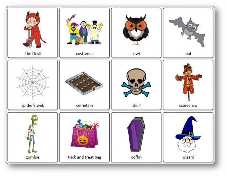 Halloween Matching Game - Free Printable - Speak and Play English