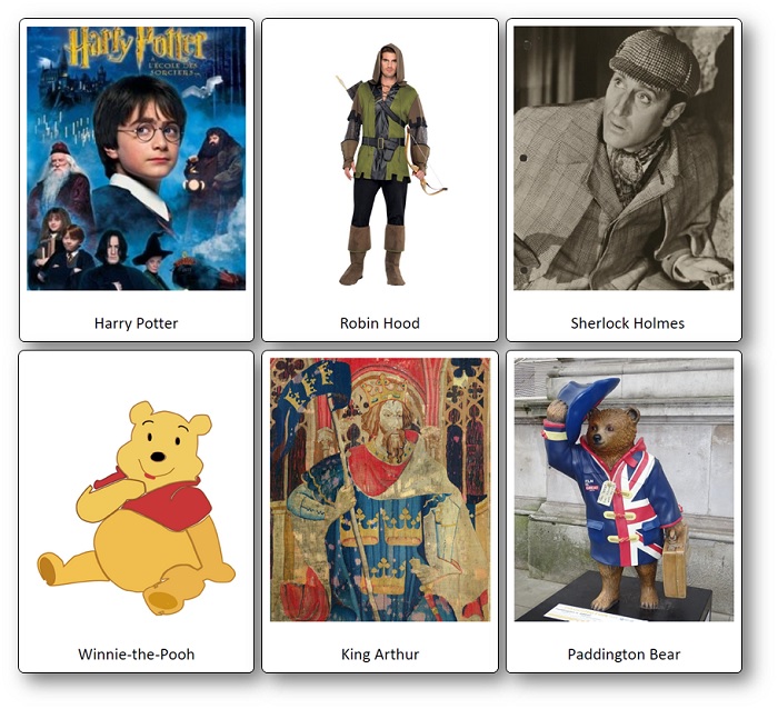 famous british movie and literary characters