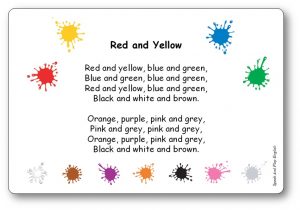 Optøjer med uret Caroline Red and Yellow, Blue and Green - A Colour Song with Lyrics in French and in  English