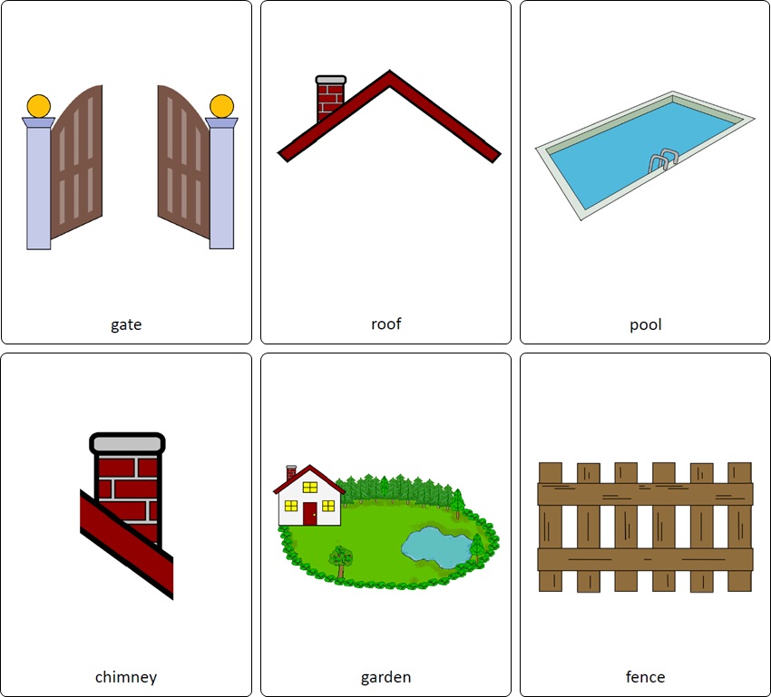 Parts of the House Flashcards - Free Printable Flashcards to Download - Rooms in the house