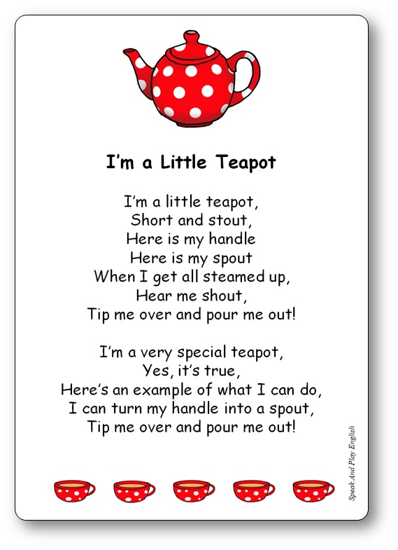 I'm A Little Teapot translated in French Free Download