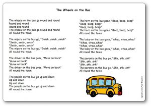 The Wheels on the Bus Lyrics in English and in French