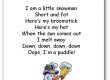 I'm a Little Snowman Short and Fat Lyrics