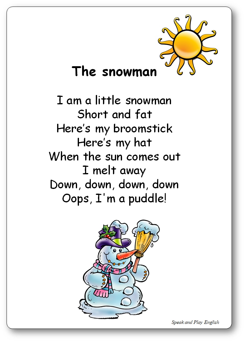 I'm a Little Snowman Short and Fat Lyrics, I’m a little snowman Short and fat