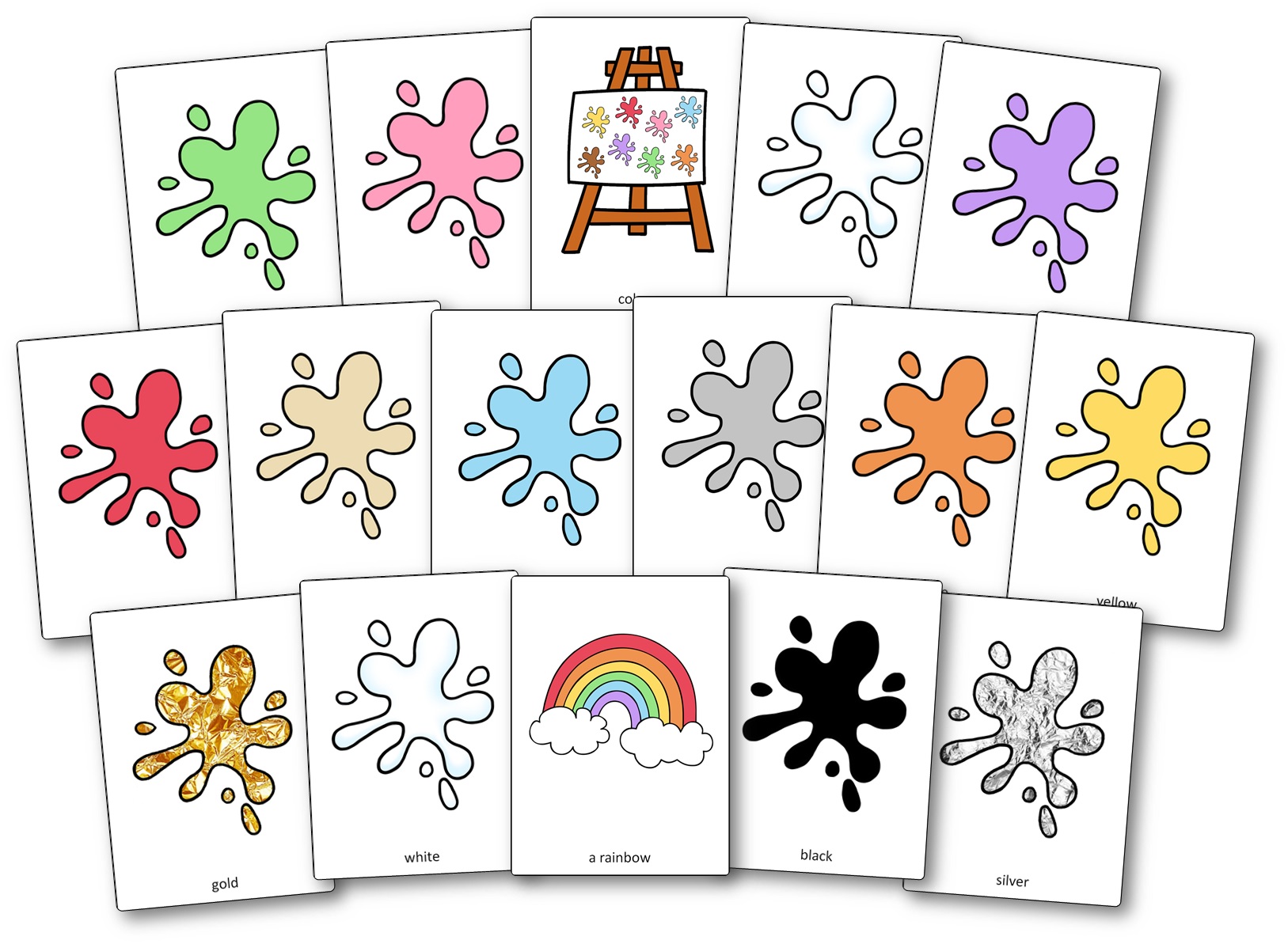 Colours Flashcards Printable for Kindergarten