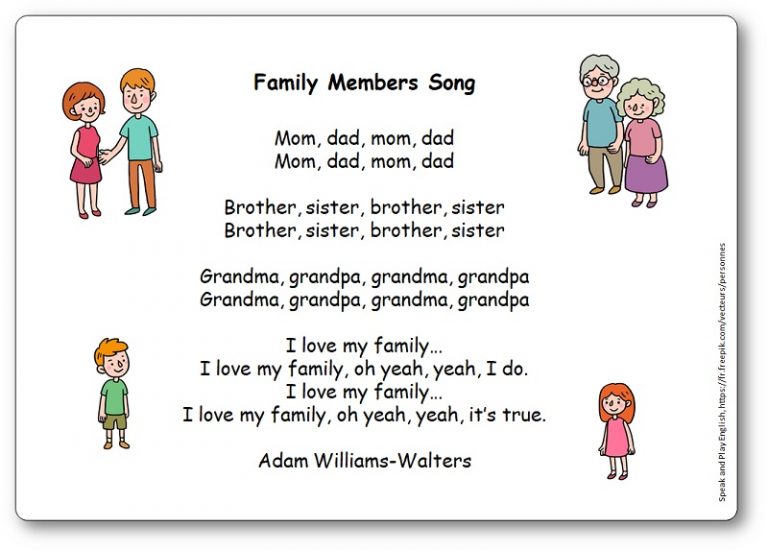 Family Members Song by Adam Williams-Walters – Lyrics in French and in ...