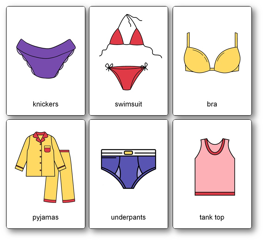 Clothes Flashcards for ESL Students