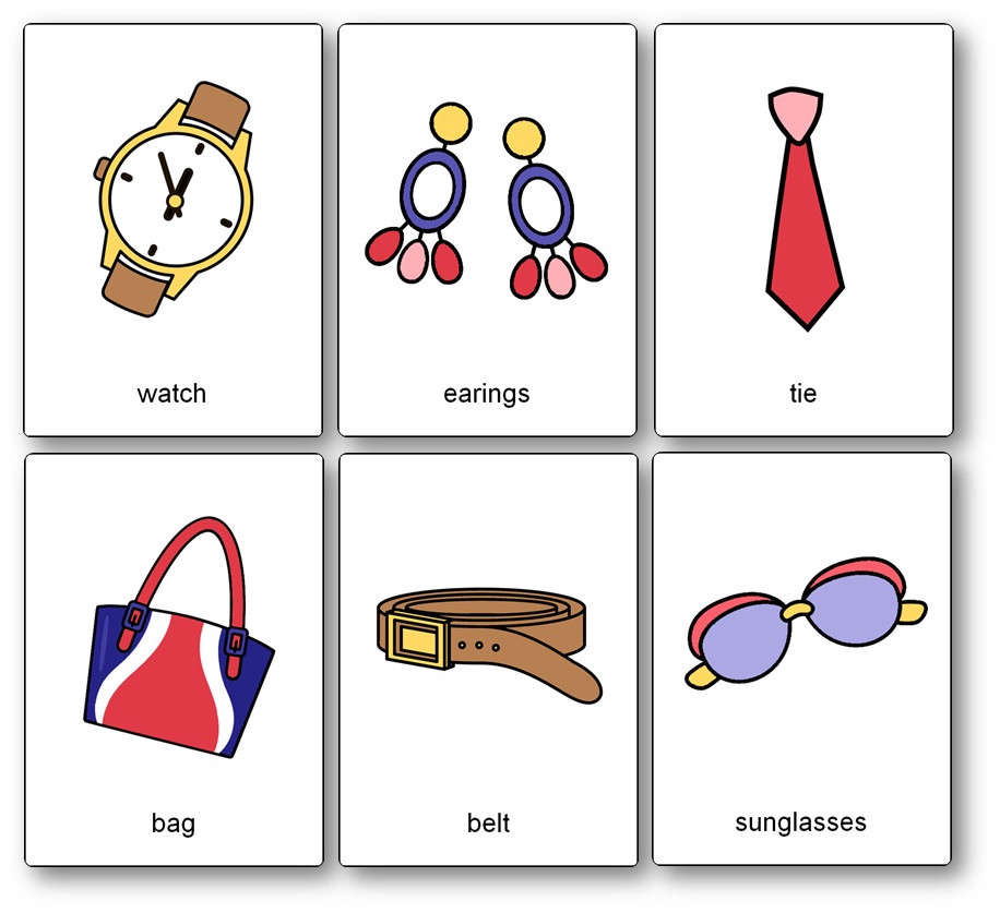 Clothes Flashcards for Kindergarten Accessories PDF