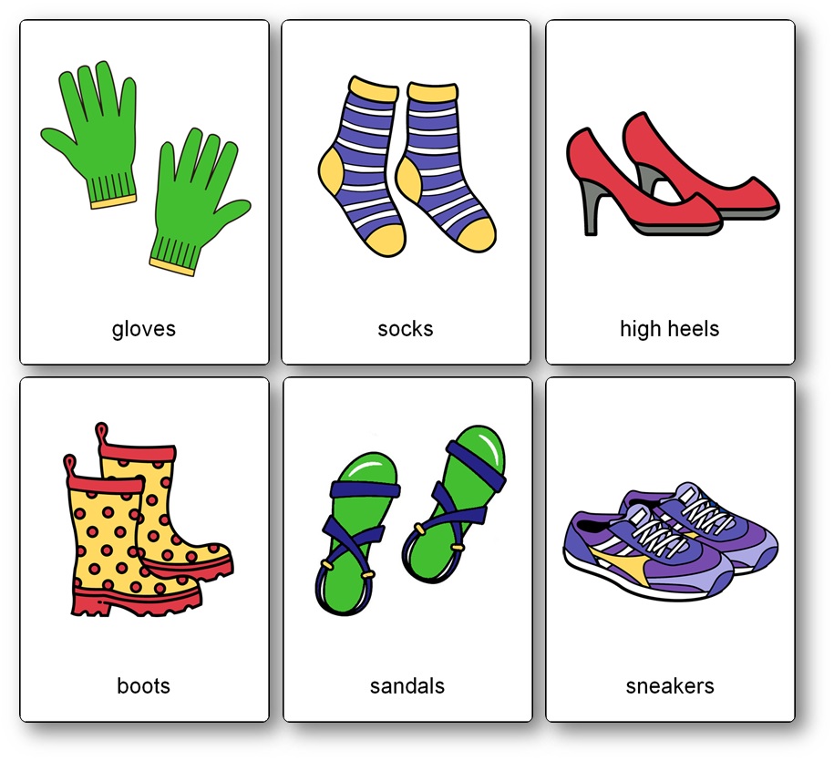 Clothing Flashcards with Pictures and Words