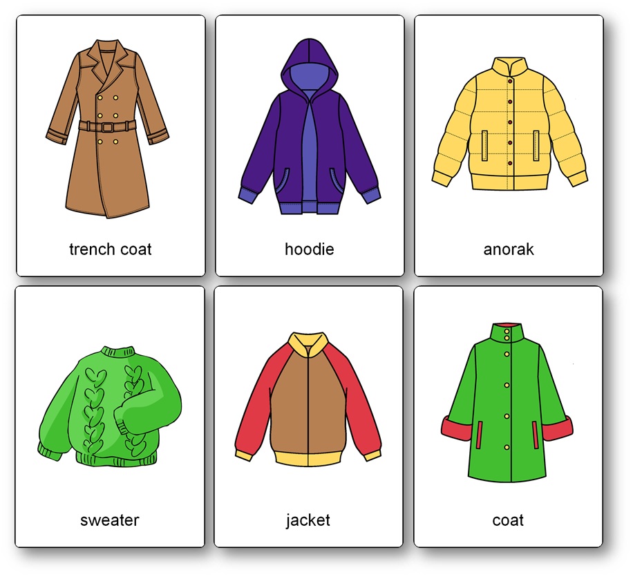 Printable Clothing Picture Cards