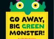 The illustrated cover of Go Away, Big Green Monster featuring a green monster’s face